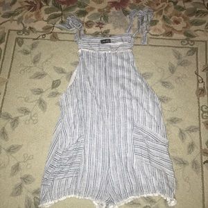 Striped overall romper